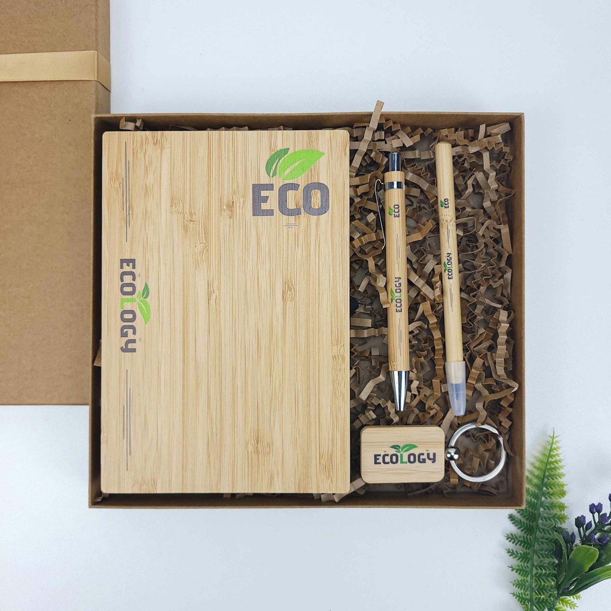 Eco-friendly employee joining kit box with bamboo accessories