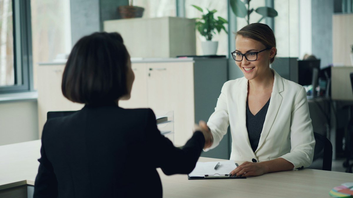 HR manager welcoming a new employee on joining day